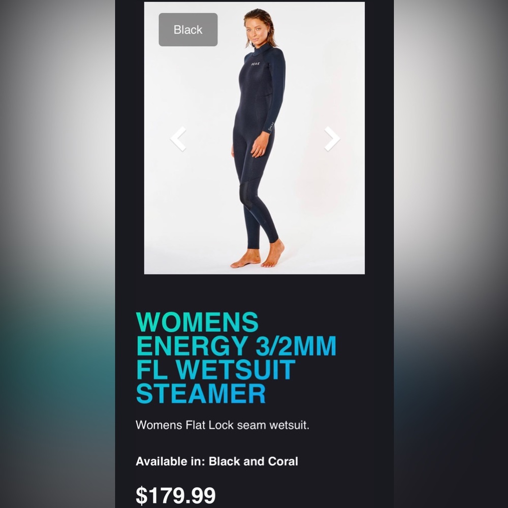 Peak women’s 3/2mm FL wetsuit Brand new Size 12